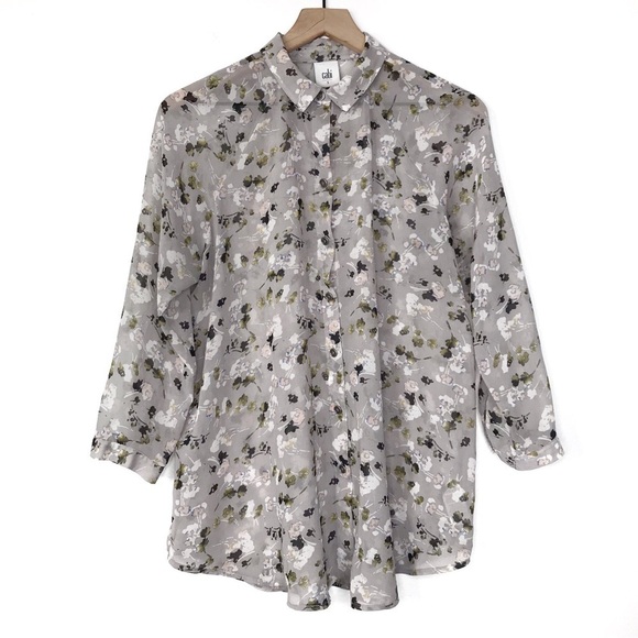 CABI 5204 Matinee Sheer Button Down Blouse S - Picture 1 of 8
